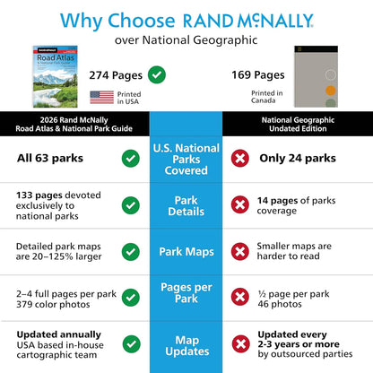 Road Atlas & National Park Guide 2026: United States, Canada, Mexico